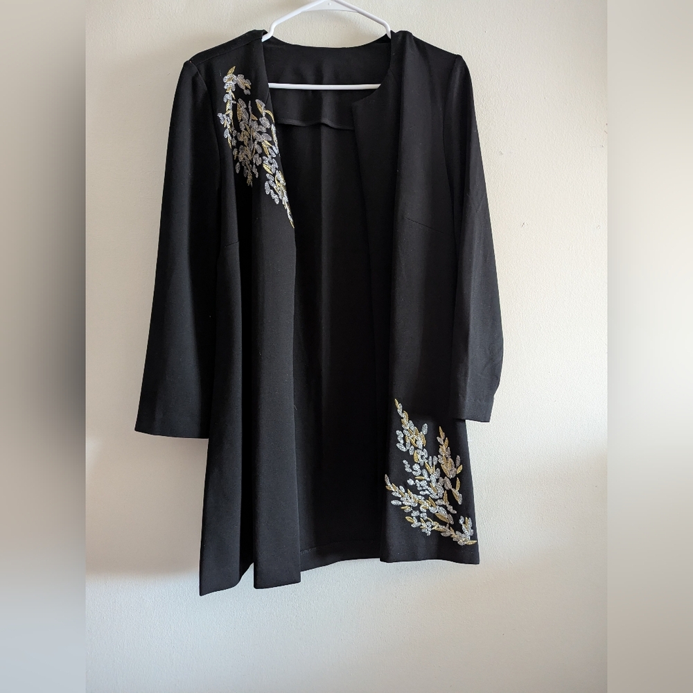 Elegant Black Jacket with Gold Embroidery